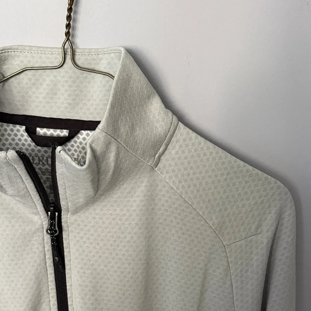 Women's Light Gray Zip Jacket with pockets and black accents CNN - Picture 4 of 6
